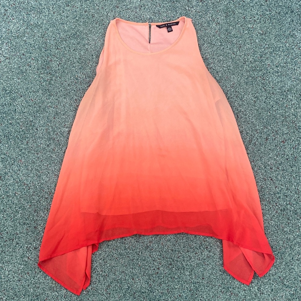 Zac & Rachel Ombre Sleeveless Top - Peach and Red